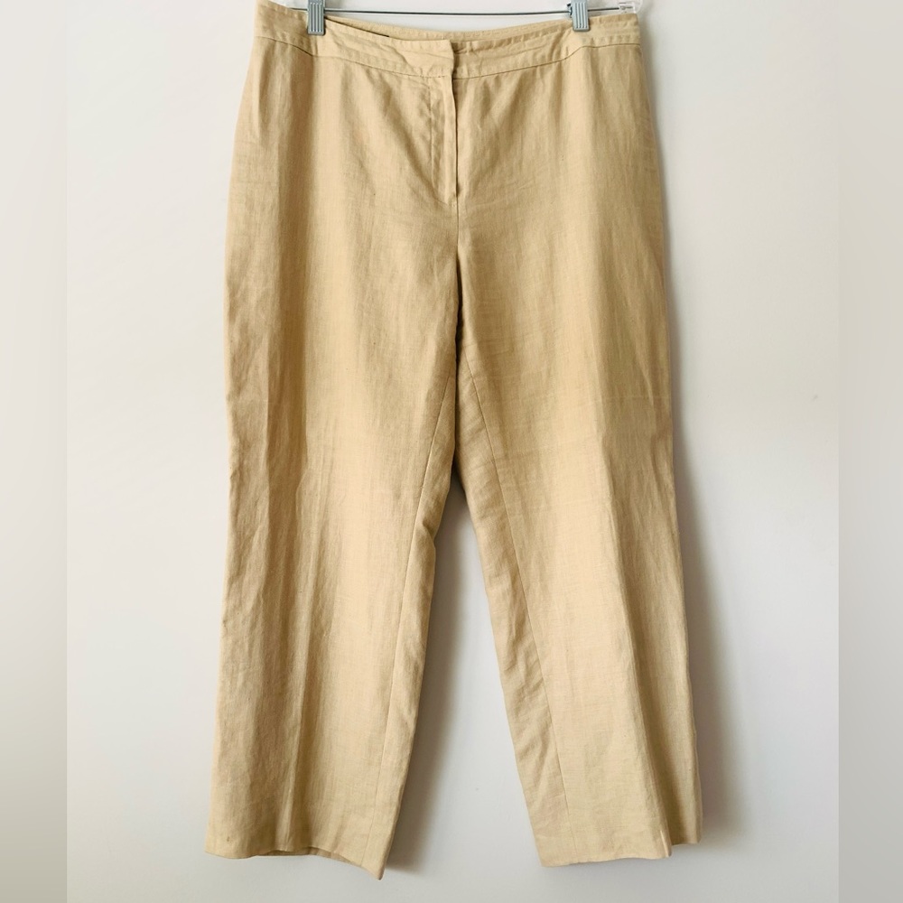 Brooks Brothers Irish Linen Trouser Pants Women Size 12 Beige
